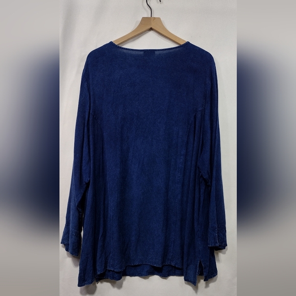 NWOT Avenue Embellished Top Women's 30/32 Blue Boho Retro 90s Y2K Casual Comfy - Picture 6 of 13